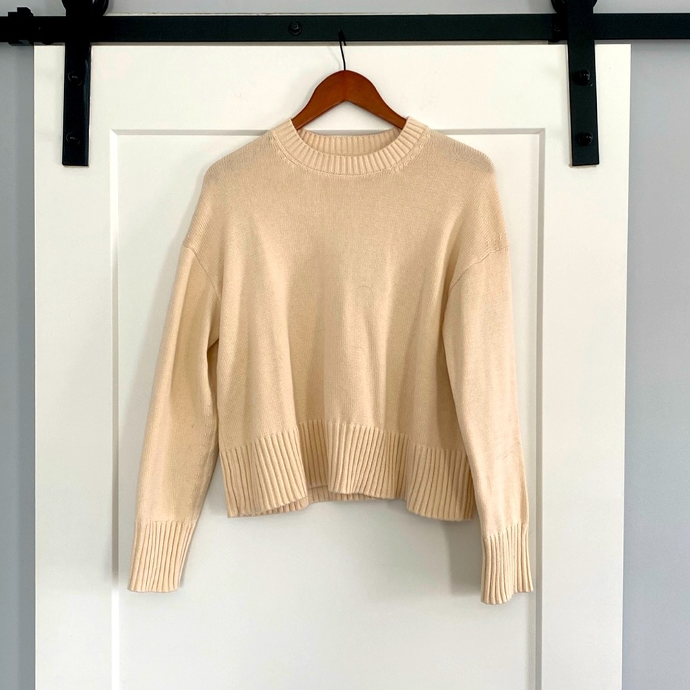 NWT Everlane Cotton Cream Sweater